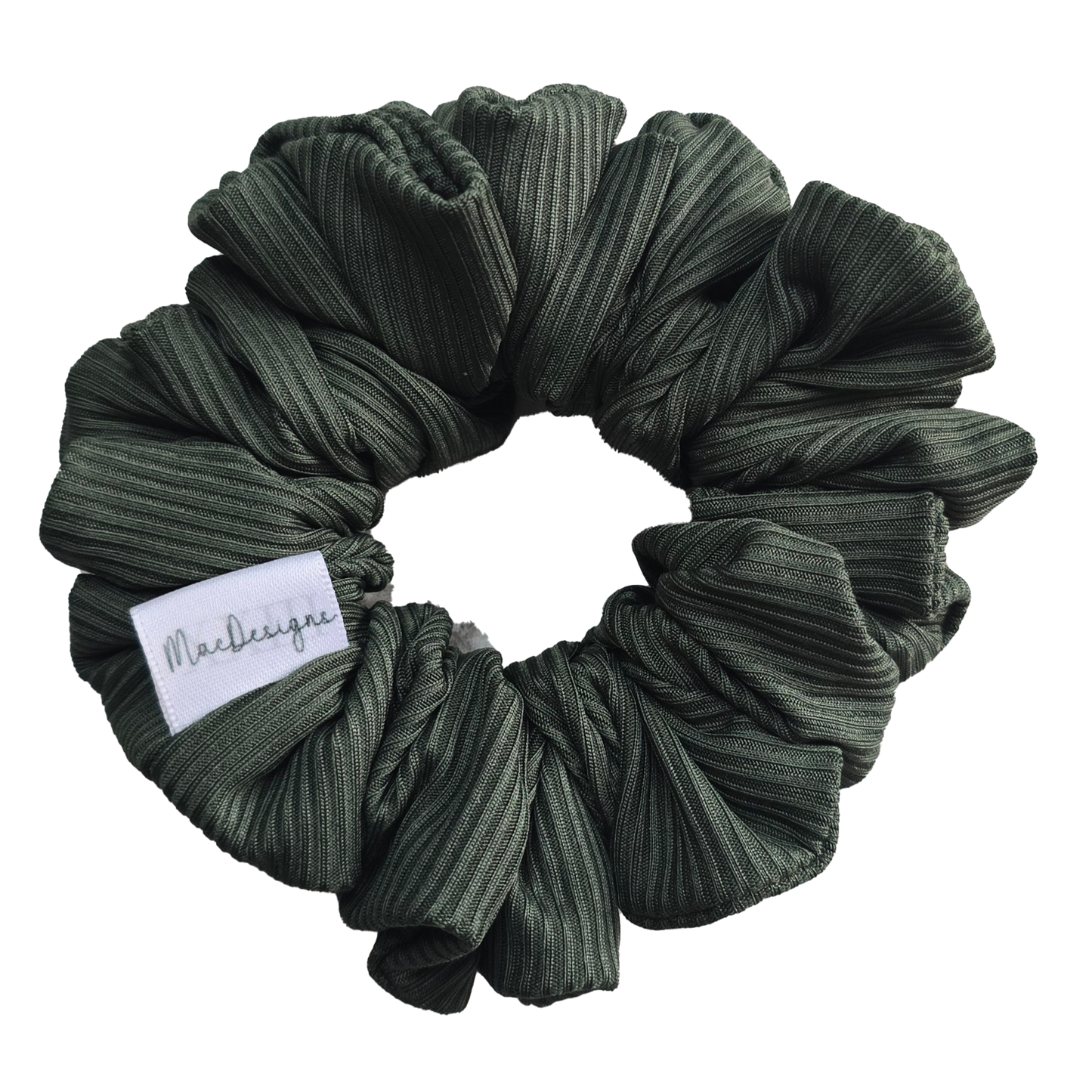 Smooth Ribbed Forrest Green Orignal Fluffy Hair Scrunchie