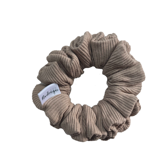 Beige Ribbed Jersey scrunchie, Original  Fluffy