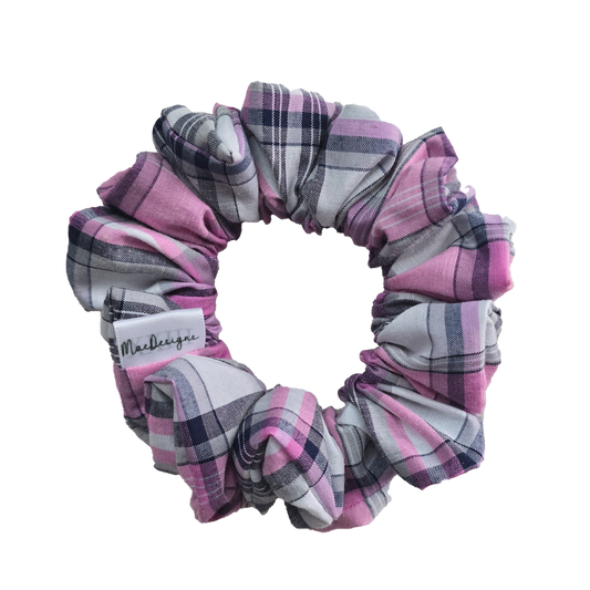 Pink and Blue Tartan scrunchie, OG. Simply Beautiful.