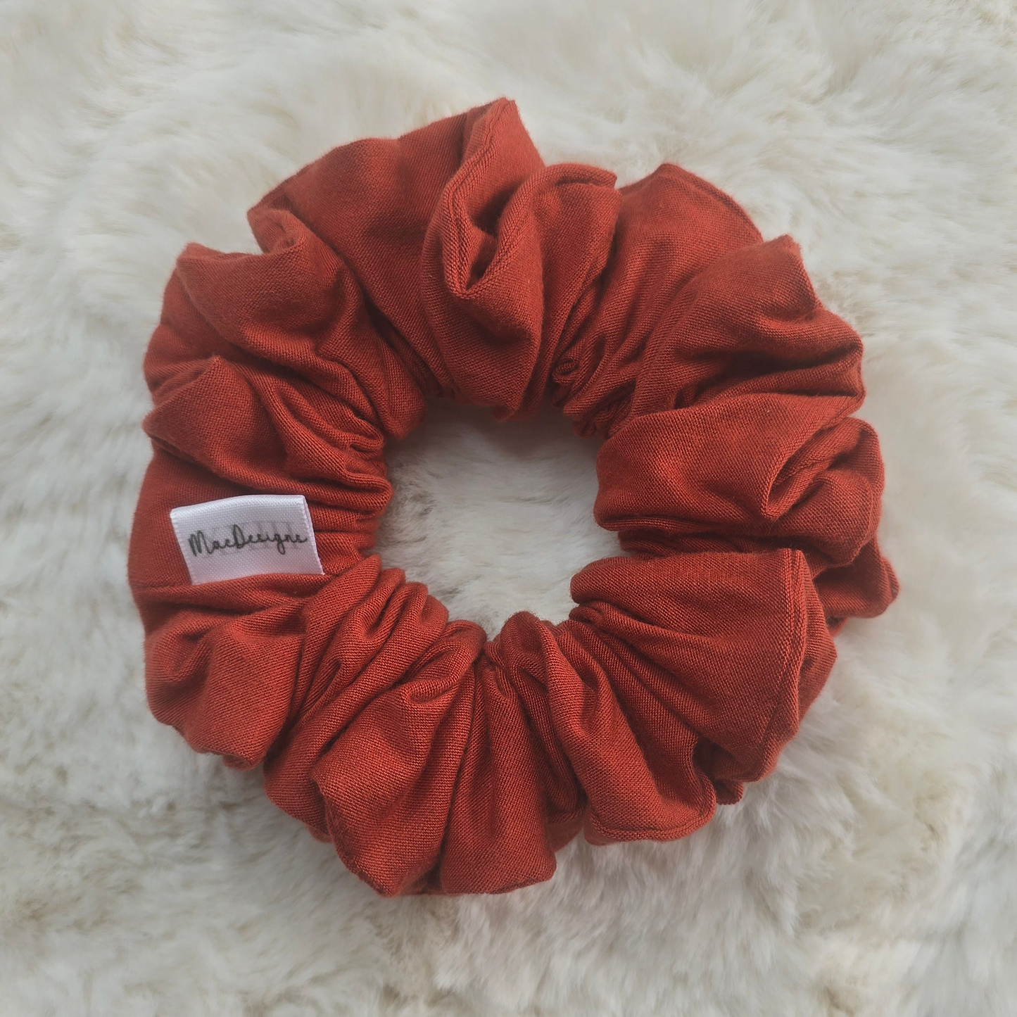 Rust colour jersey Scrunchie. OG Fluffy.