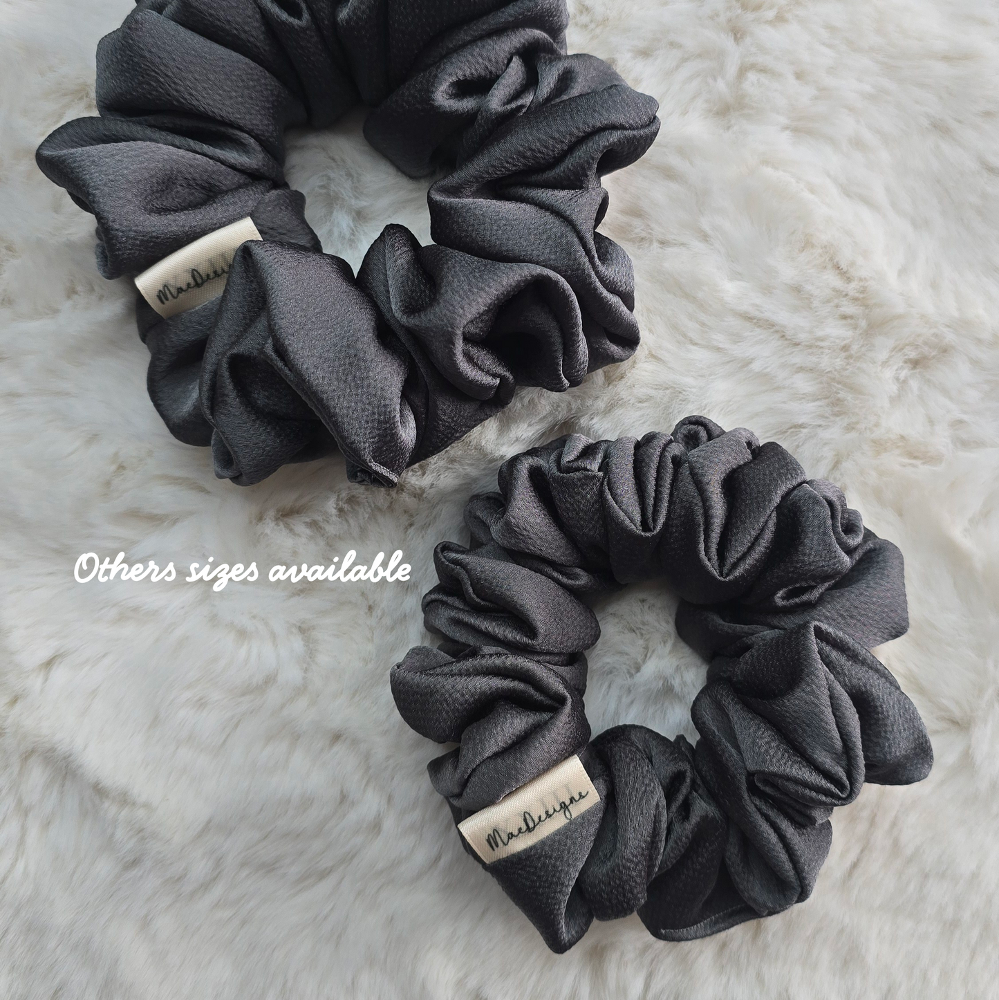 Slate Grey Bubble Satin, XL Scrunchie