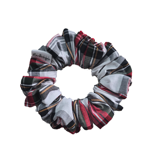 White and Red Tartan scrunchie, Original