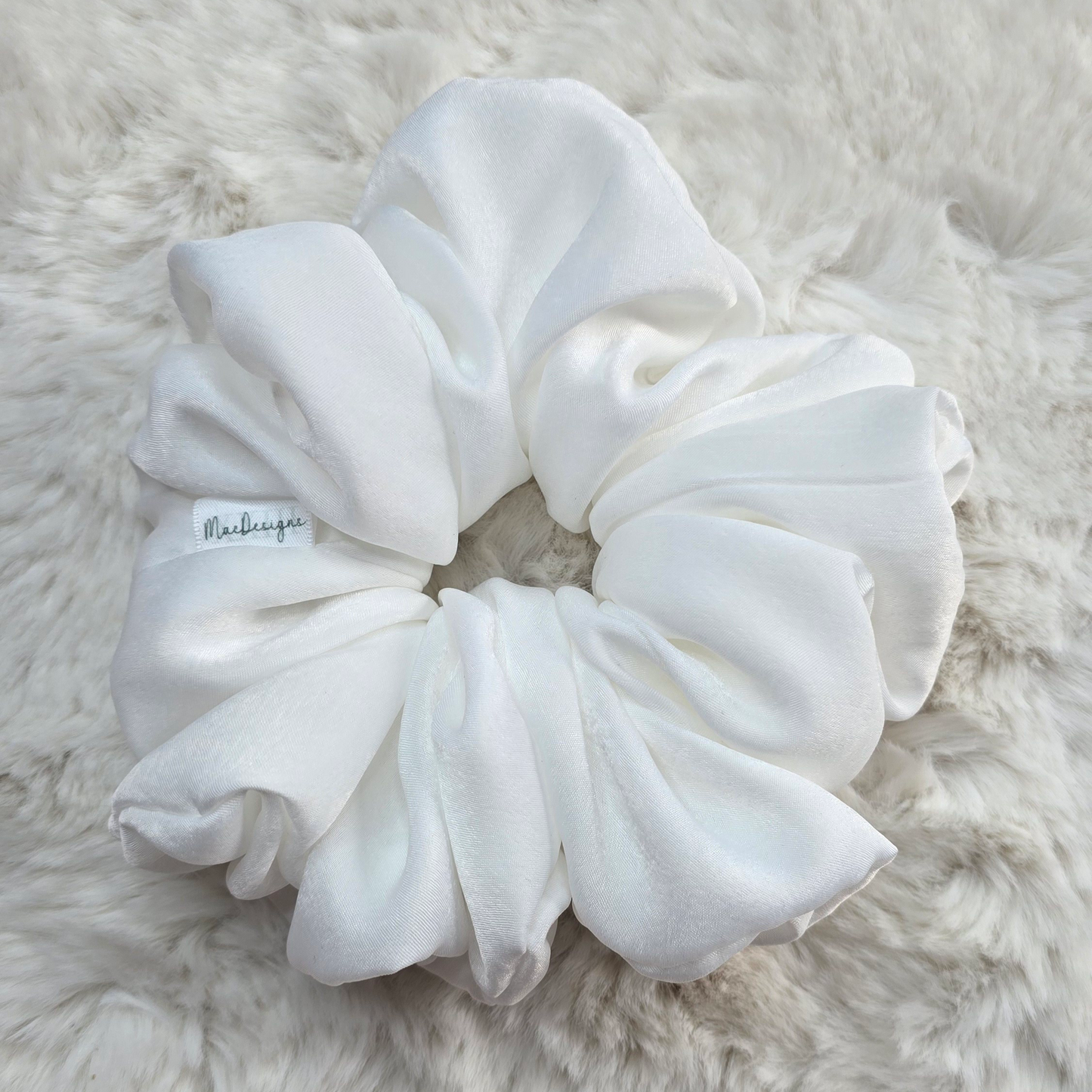 White Soft Scrunchie. XXL. Light weight.